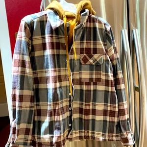 Men’s large flannel zip and button up jacket. NWOT